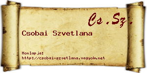 Csobai Szvetlana névjegykártya